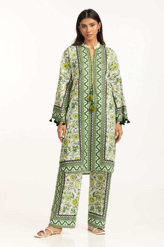 Cross Slub Printed Co-Ord Set IPST-55015