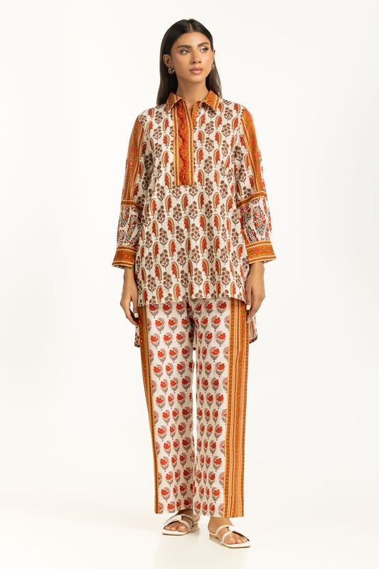 Cross Slub Printed Co-Ord Set IPST-55016