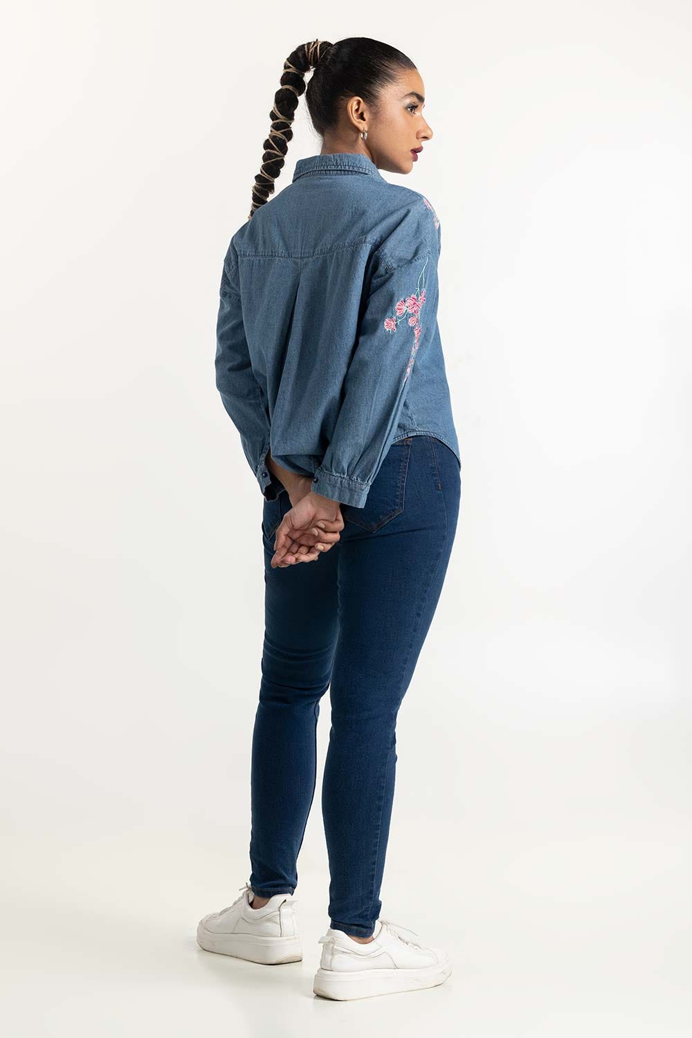 Dark Blue Denim Skinny Jeans 224-221-007