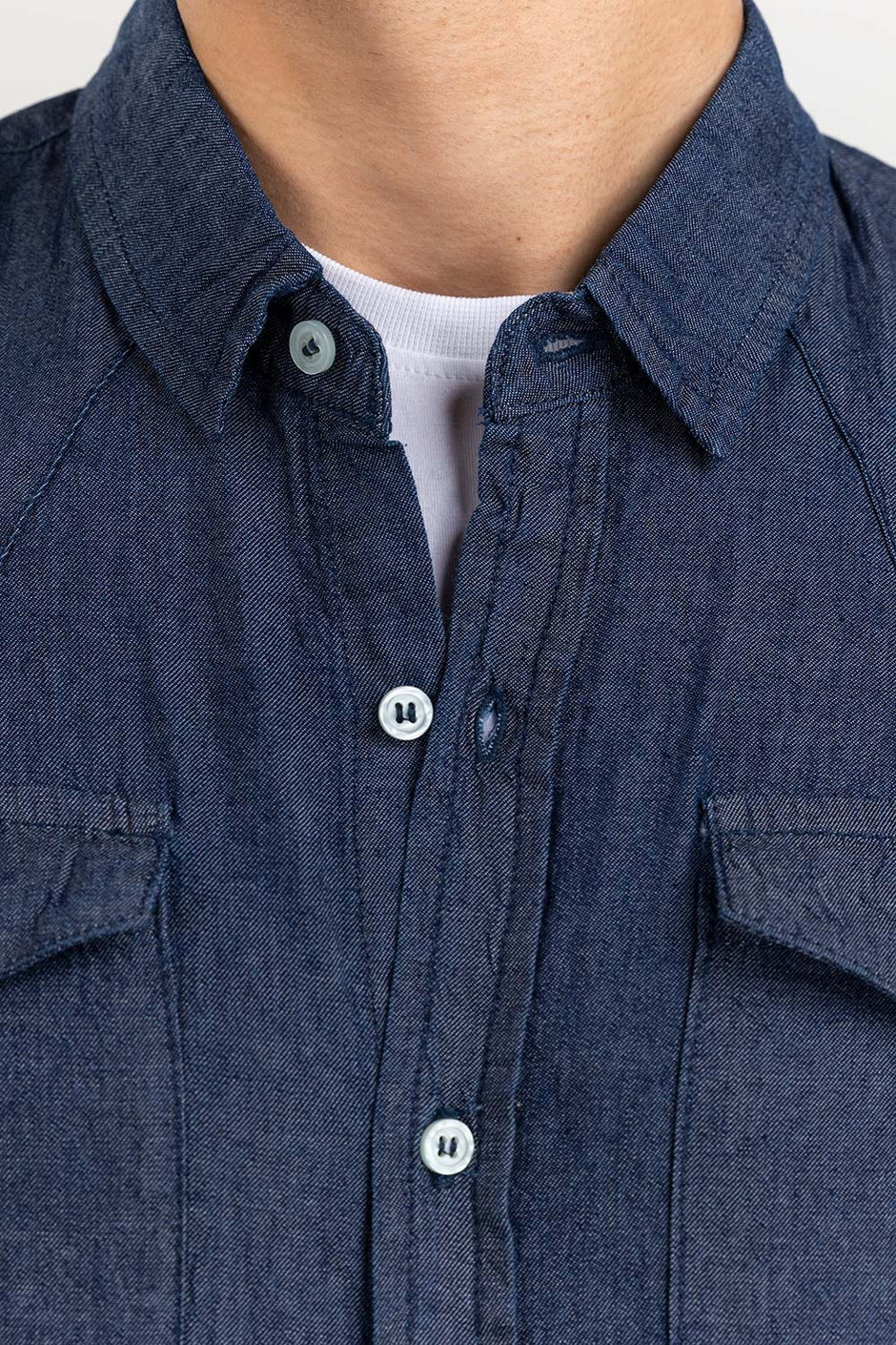 Dark Blue Yarn Dyed Casual Shirt