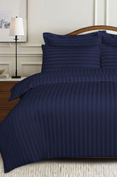 Dark Night Stripe Satin T-250 Quilt Cover Set