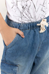 Junior Boy Dark Wash Basic Denim Shorts JBDB-2210001 A