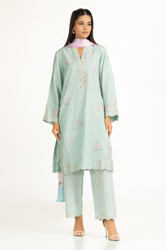 Denier Jacquard Embroidered Shirt And Trouser IPST-44444