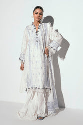 3 Piece Unstitched Embroidered Printed Denting Lawn Suit DN-42050