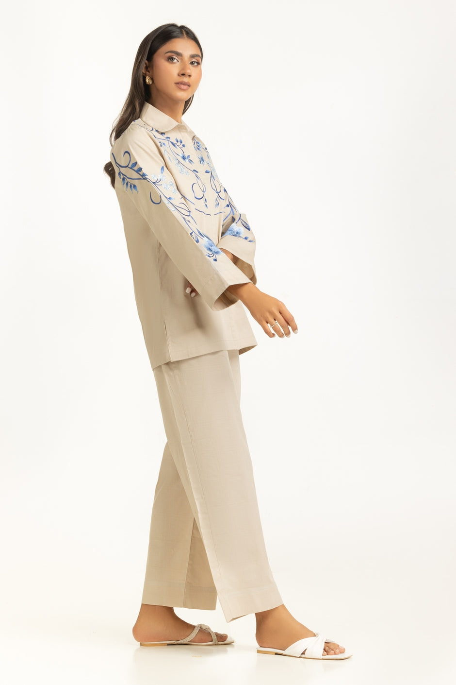 Dobby Embroidered Co-Ord Set
