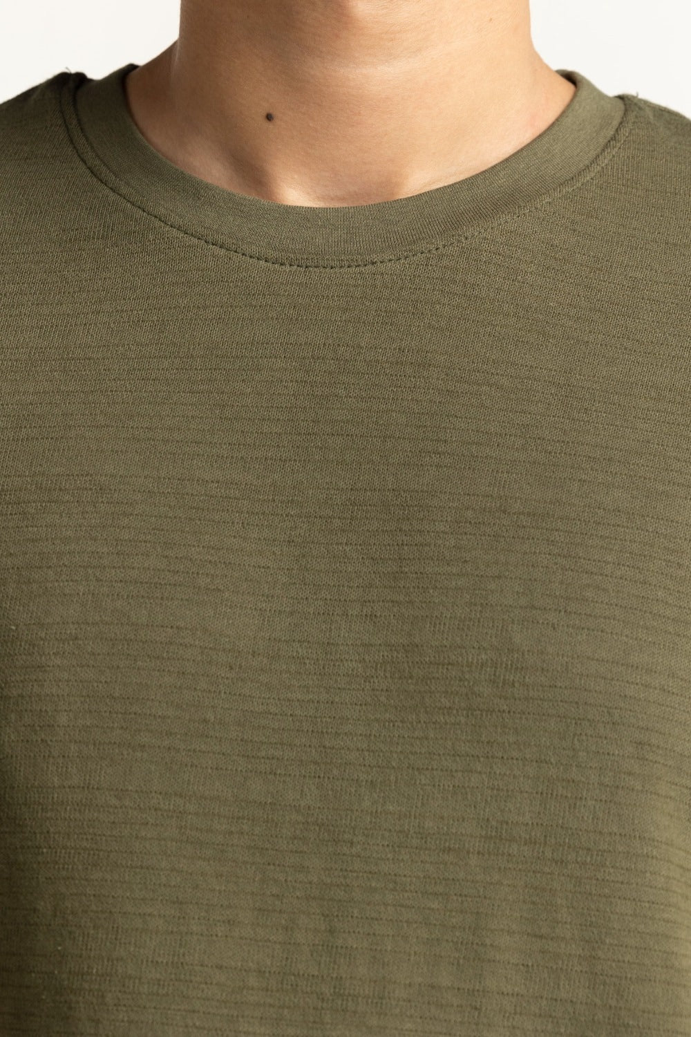 Drop Shoulder Rib Textured Tee TS-CNSJ24-306