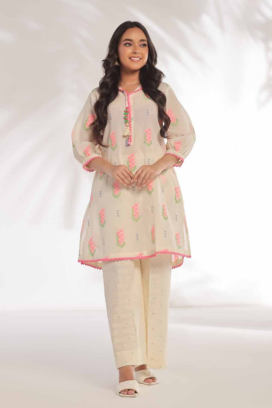 2 Piece Unstitched Jacquard Printed Suit