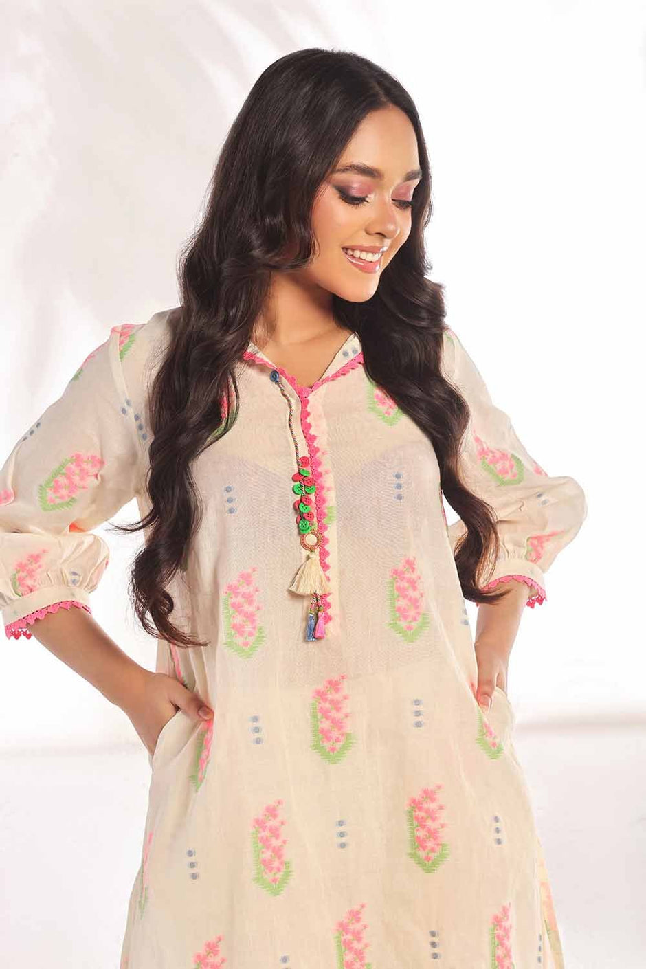 2 Piece Unstitched Jacquard Printed Suit