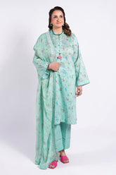 3 Piece Unstitched Embroidered Printed Lawn Suit with Embroidered Printed Chiffon Dupatta BM-52008