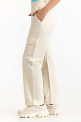 Ecru Knit Trouser 231-220-016