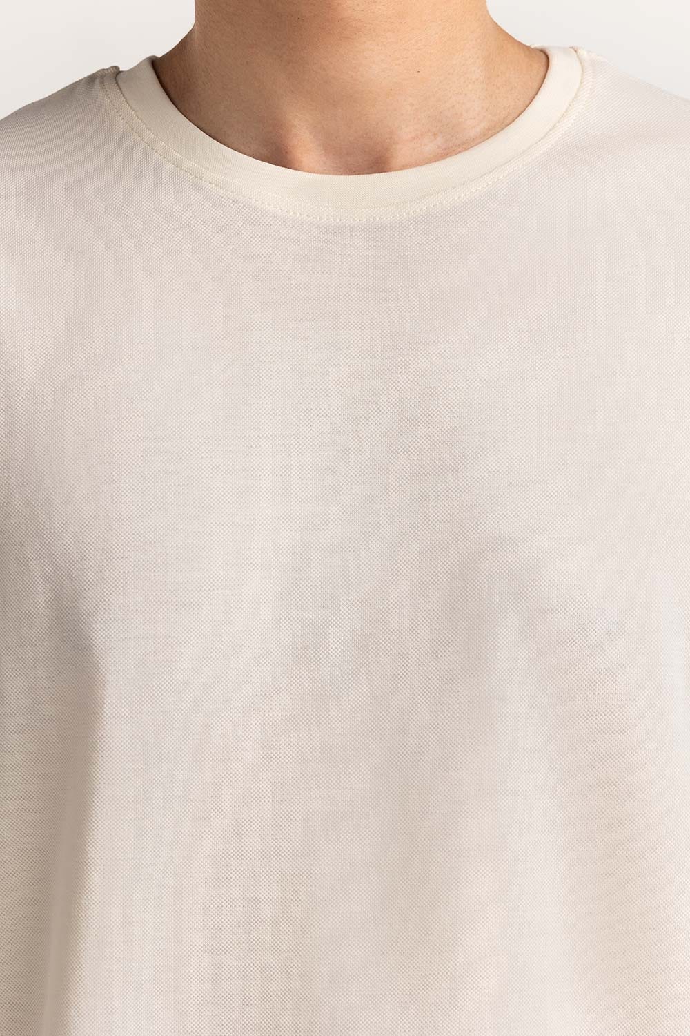 Egret White Pique Tee TS-CNPK24-061