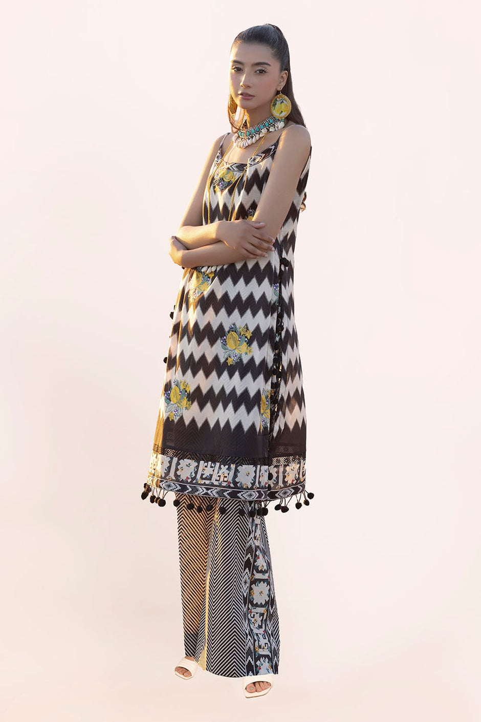 2 Piece Unstitched Embroidered Printed Lawn Suit TL-42115