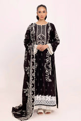 3 Piece Unstitched Embroidered Lawn Suit with Embroidered Denting Lawn Dupatta DN-52016