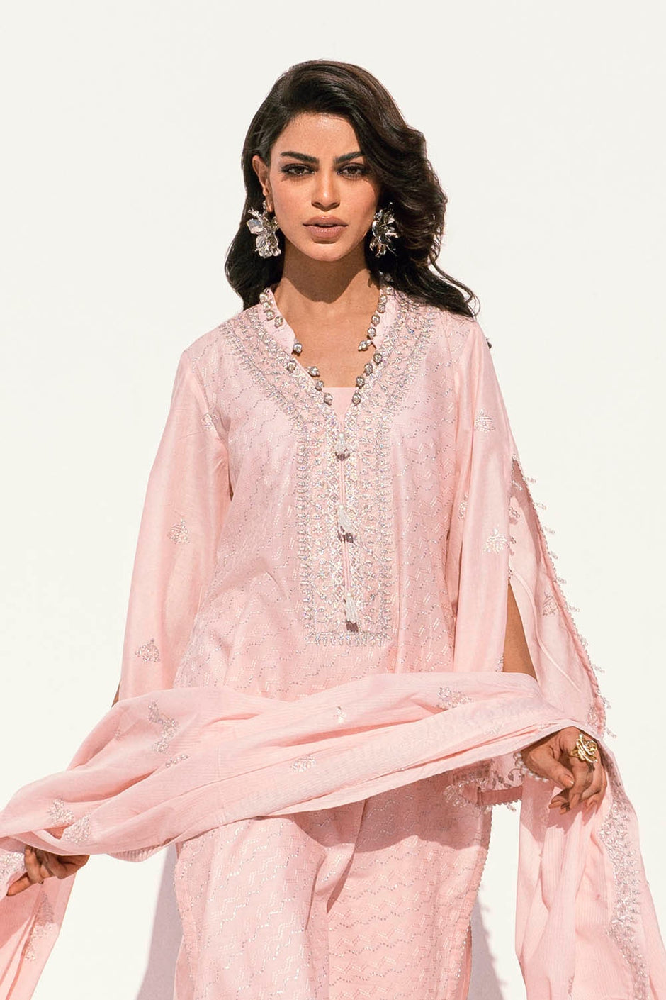 3 Piece Unstitched Embroidered Printed Denting Lawn Suit