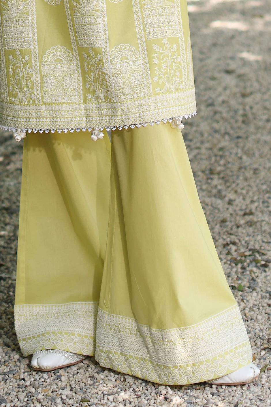 2 Piece Unstitched Embroidered Lawn Shirt with Dyed Trouser