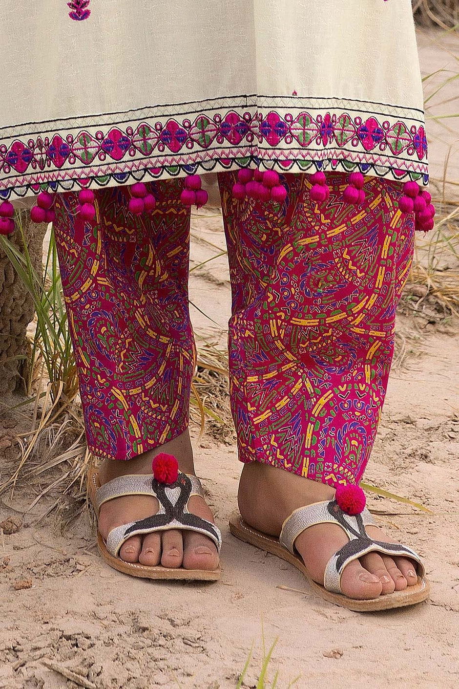 2 Piece Unstitched Embroidered Self Jacquard Suit