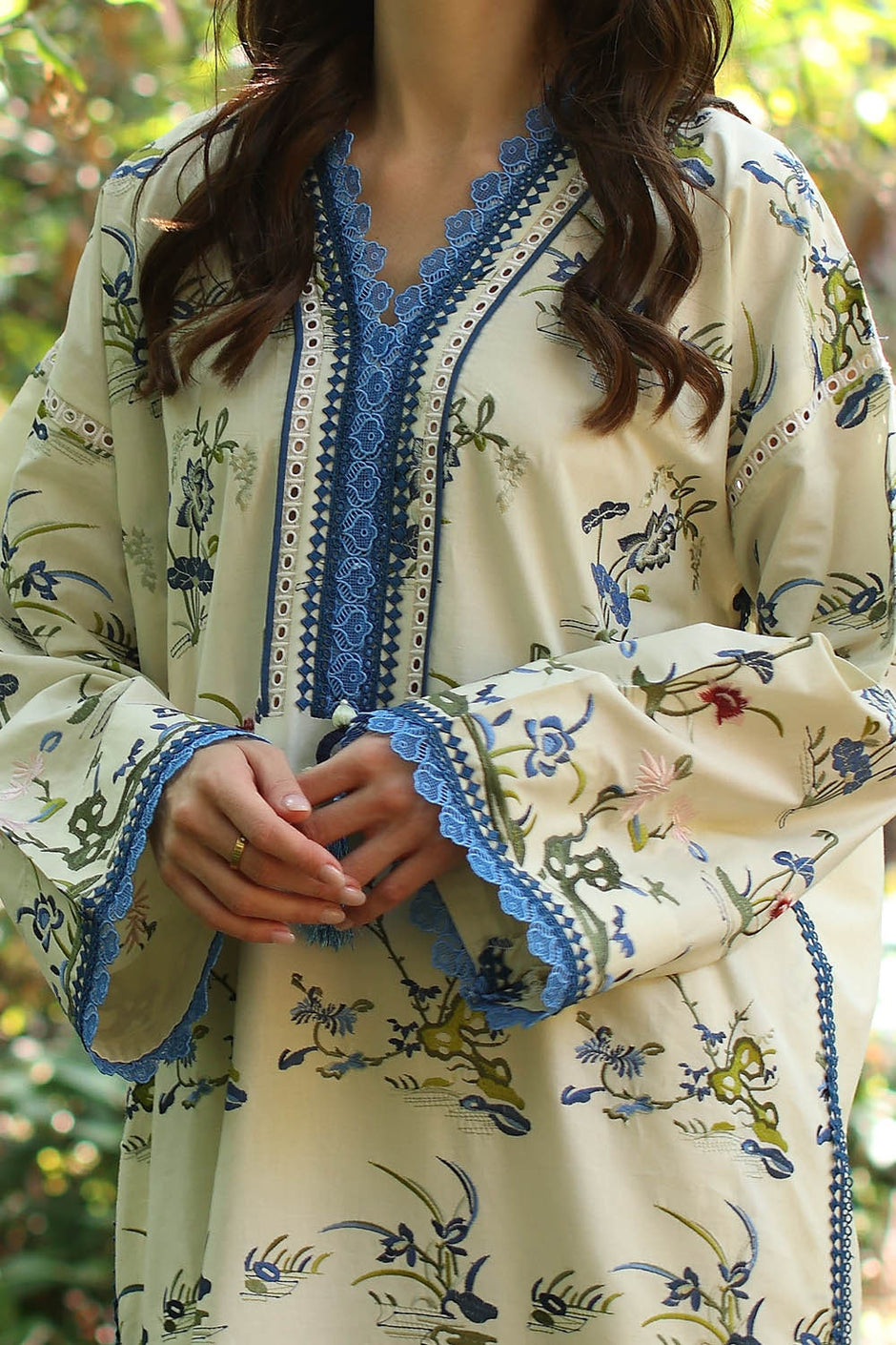 2 Piece Unstitched Embroidered Lawn Suit