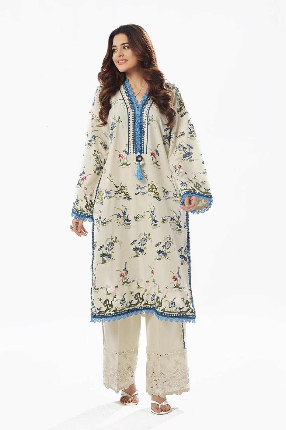 2 Piece Unstitched Embroidered Lawn Suit