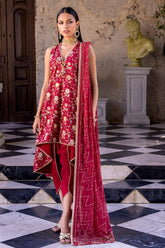 3 Piece Embroidered Chiffon Unstitched Suit with Embroidered Chiffon Dupatta FE-42035