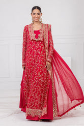 3 Piece Unstitched Embroidered Chiffon Suit with Embroidered Chiffon Dupatta FE-52131