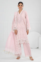 3 Piece Unstitched Embroidered Lawn Suit with Embroidered Chiffon Dupatta FE-52152