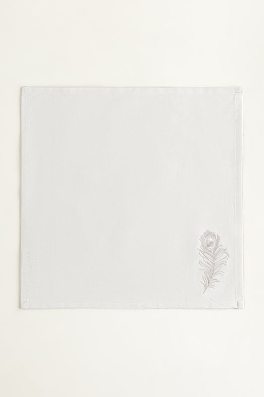 Feather 6pcs Embroidered Napkin Set