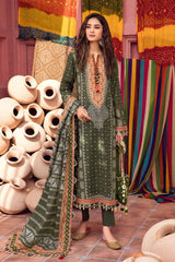 3 Piece Chunri Lawn Unstitched Gold Printed Suit CL-32180 B 3 Piece Chunri Lawn Unstitched Gold Printed Suit CL-32180 B