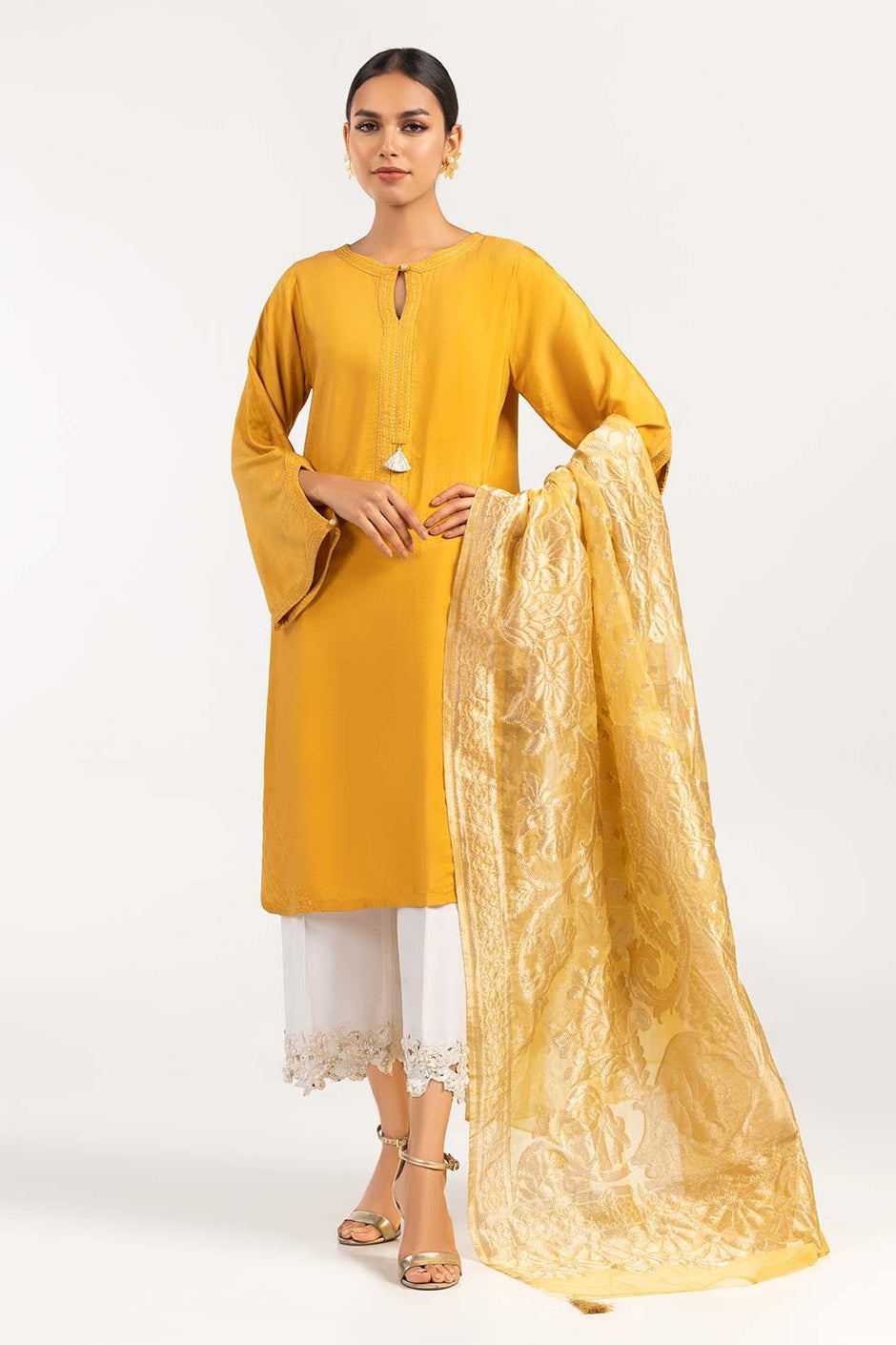 2 Piece Festive Suit Kathan Silk Kurta Jamawar Dupatta