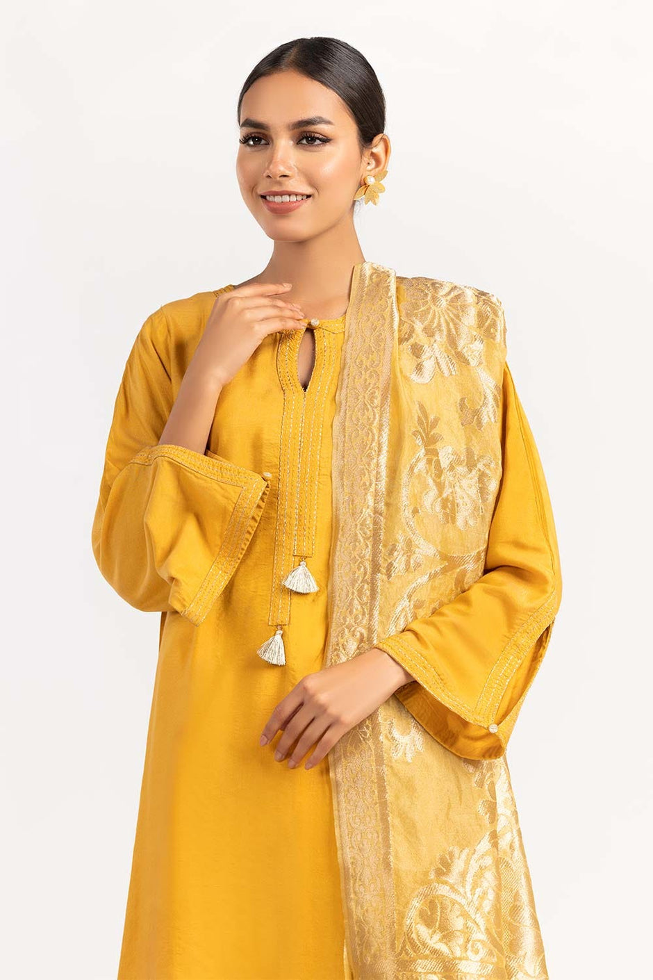 2 Piece Festive Suit Kathan Silk Kurta Jamawar Dupatta