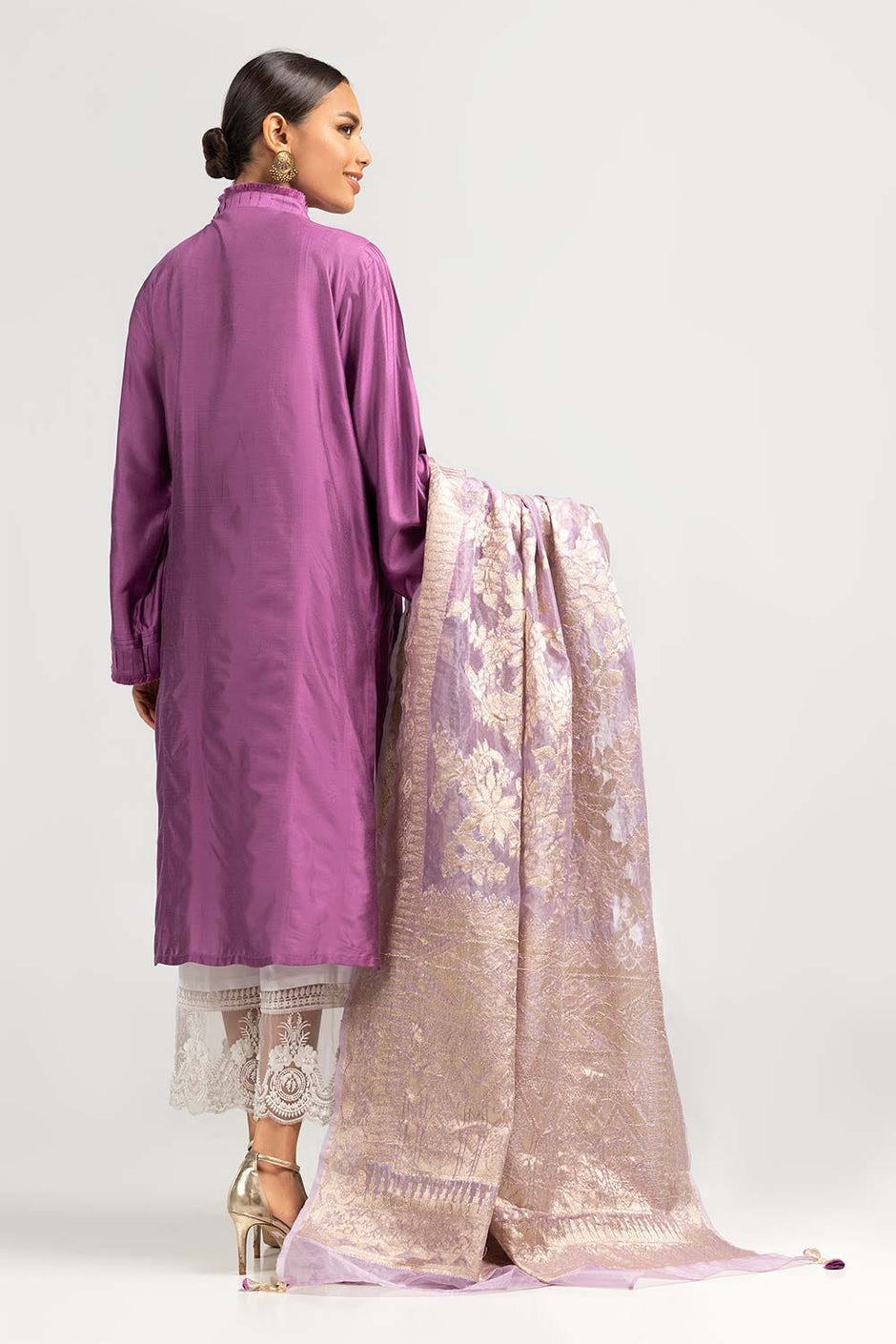 2 Piece Festive Suit Kathan Silk Kurta Jamawar Dupatta