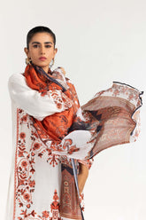 2 Piece Embroidered Khadi Net Shirt With Dupatta GLM-22-50