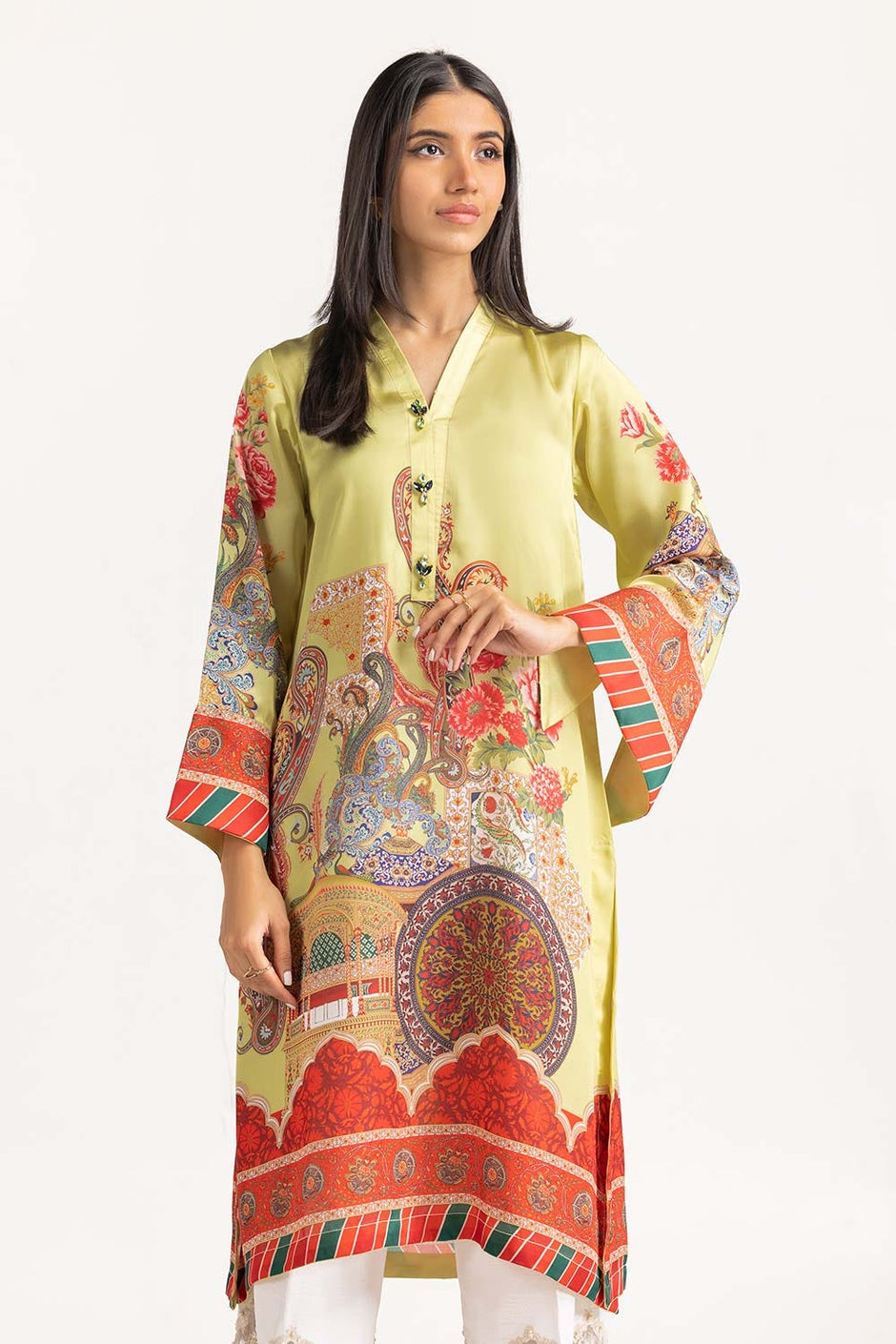 1 Piece Shamoz Silk Embellished Shirt