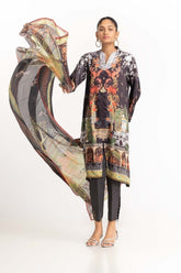 Digital Printed Shamose Silk Embelsihed Suit GLM-23-53