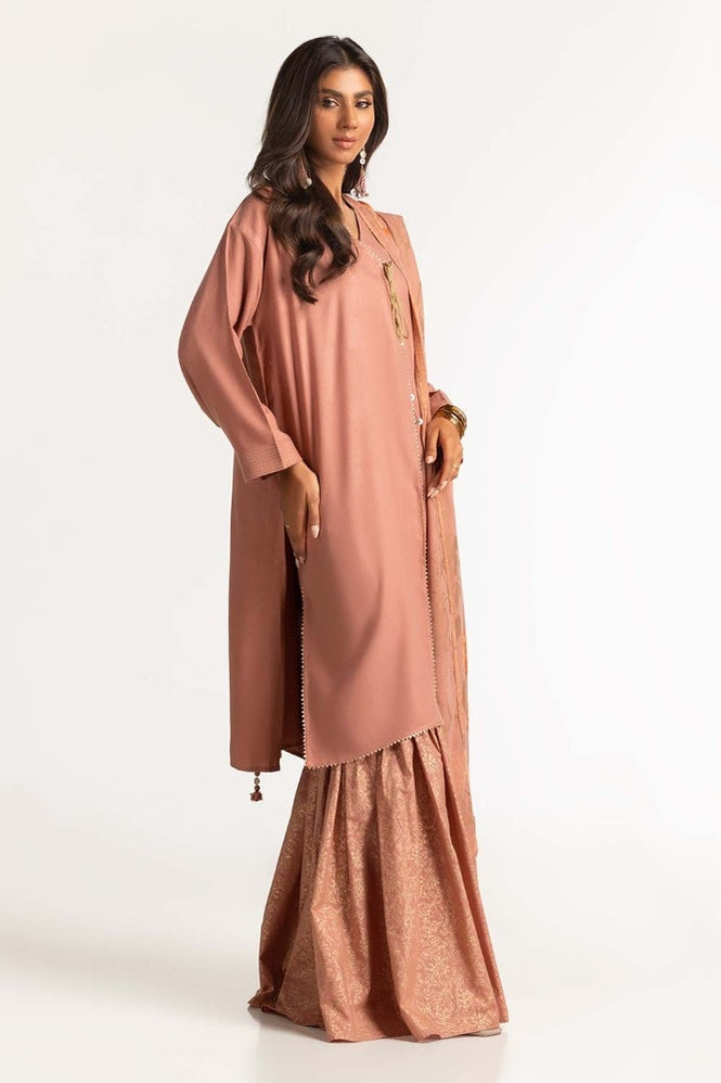 Dyed Arcylic Viscose Shirt With Shawl