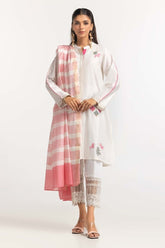 Dyed Screen Print Cotton Net Shirt With Yarn Dyed Dupatta GLM-23-82