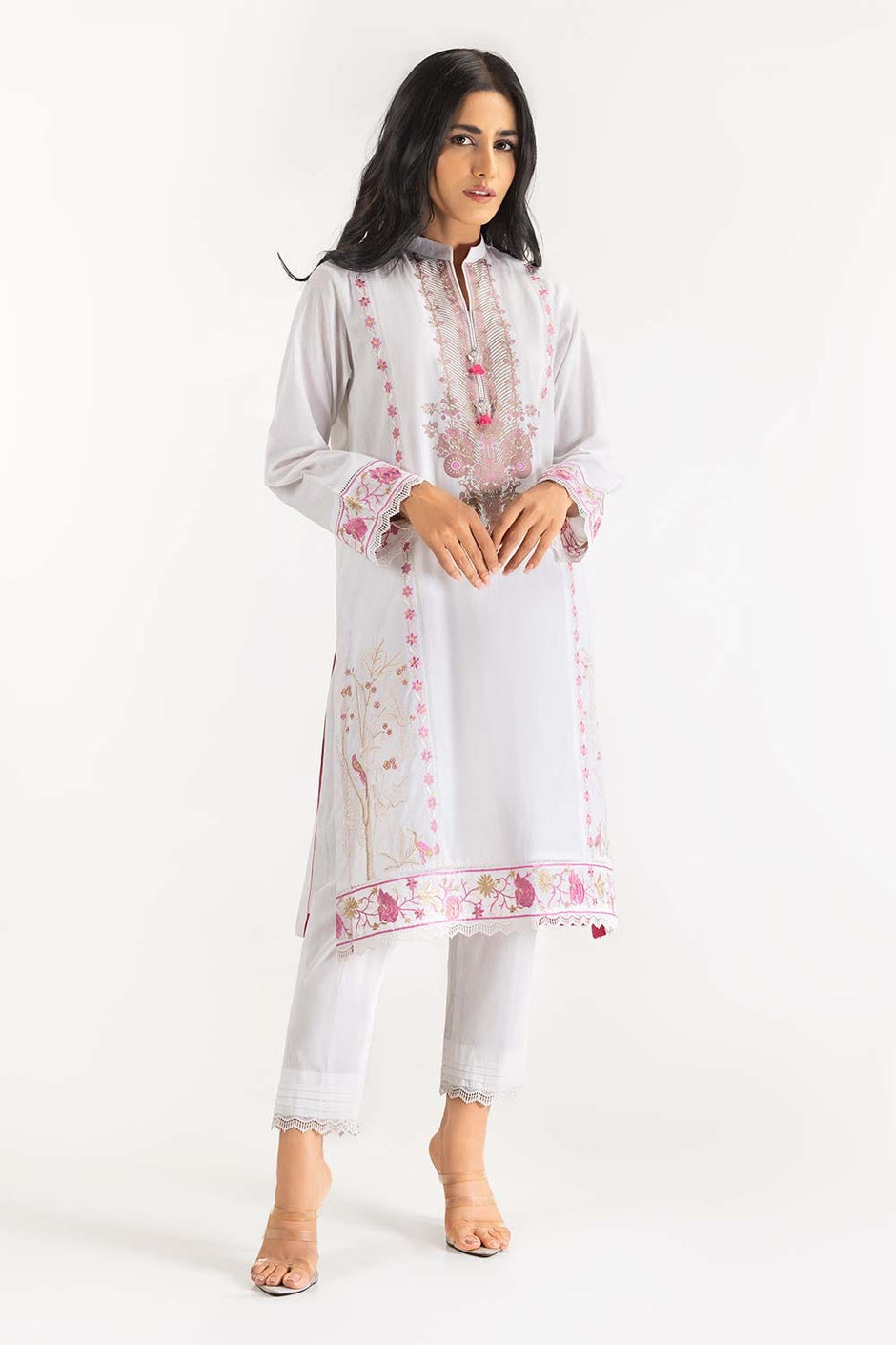 Screen Printed Cambric Embroidered Shirt