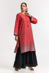 Dyed Khadi Jacquard Embroidered Shirt GLS-24-13