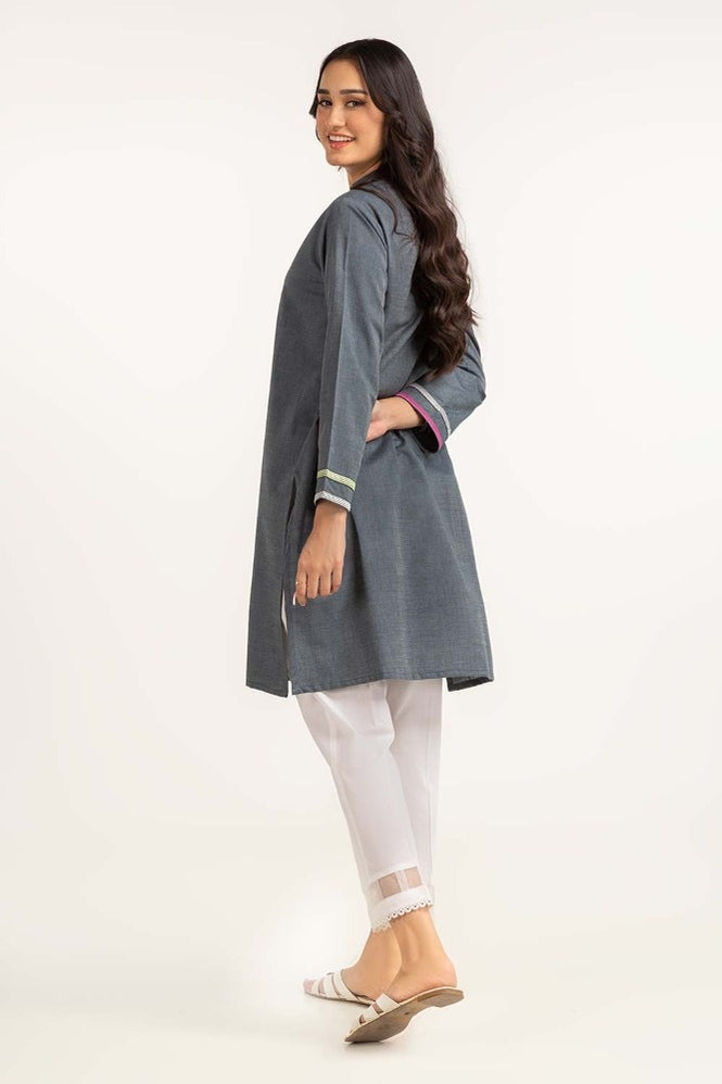 Dyed Cotton Yarn Dyed Embroidered Shirt