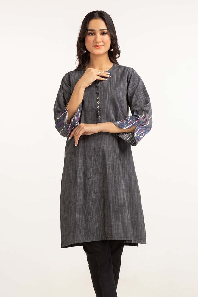Dyed Cotton Yarn Dyed Embroidered Shirt