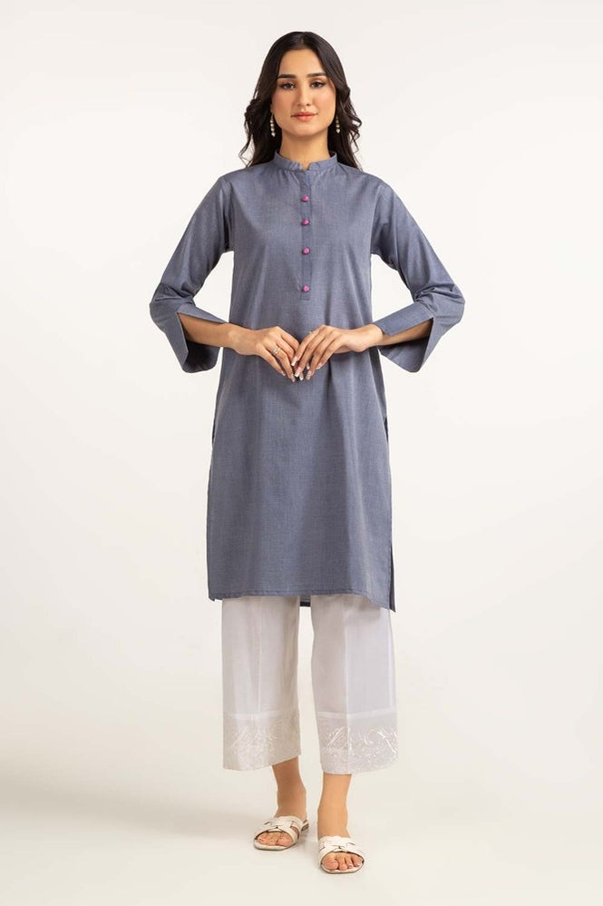 Dyed Cotton Yarn Dyed Embroidered Shirt