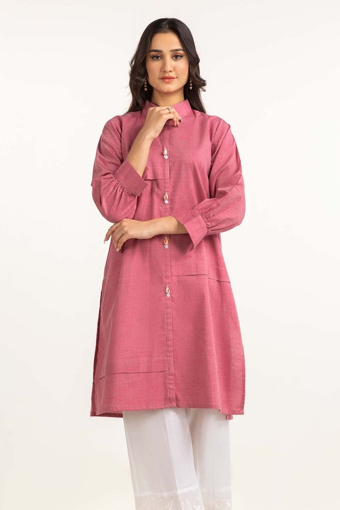 Dyed Yarn Cotton Embroidered Shirt
