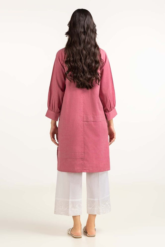 Dyed Yarn Cotton Embroidered Shirt