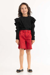 Toddler Girl Goji Berry Basic Non Denim Shorts TGNB-2210042-C