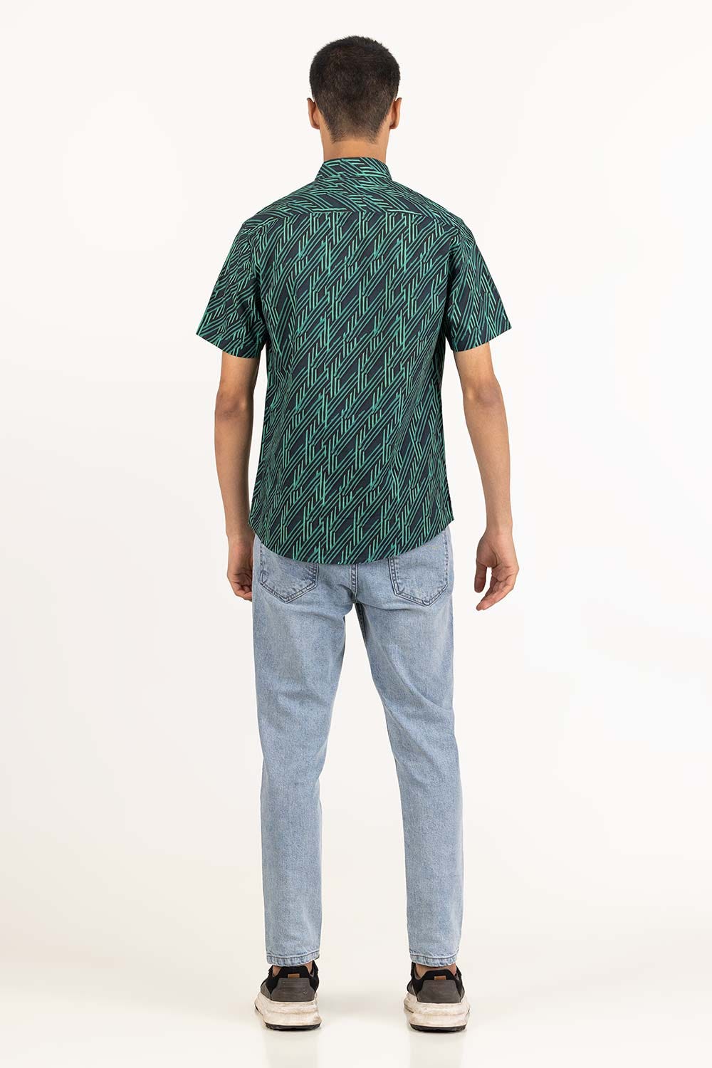 Green Black Printed Casual Shirt CS-PRT22-007