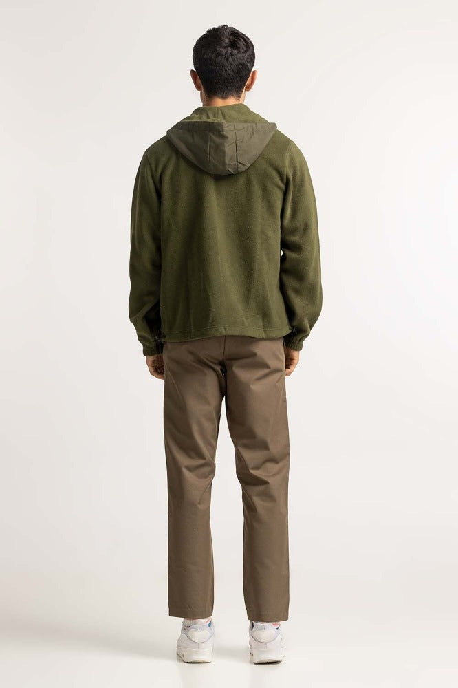 Green Hooded Zipper MN-HDZ-WS23-014