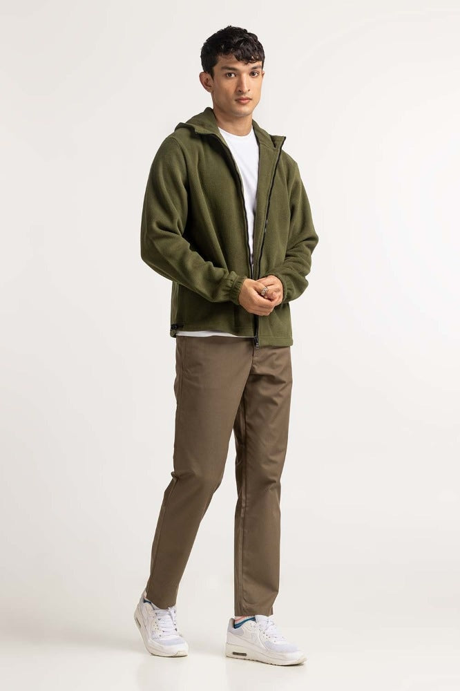 Green Hooded Zipper MN-HDZ-WS23-014