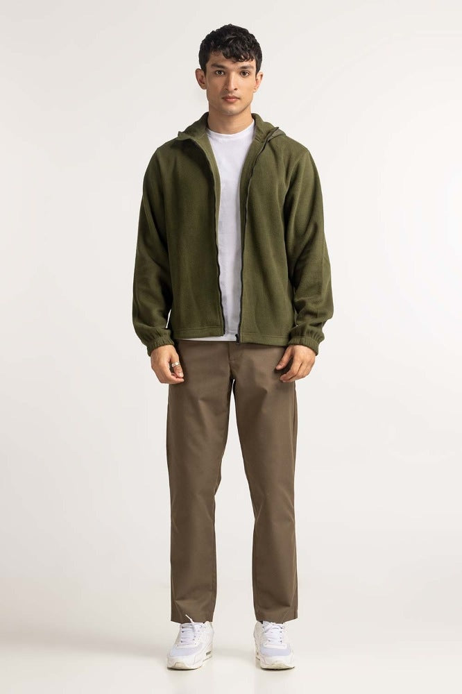 Green Hooded Zipper MN-HDZ-WS23-014