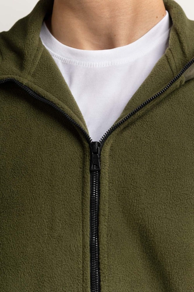 Green Hooded Zipper MN-HDZ-WS23-014