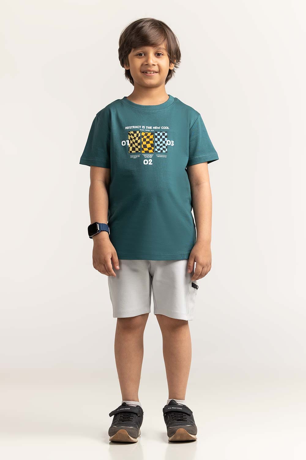 Green Junior Boy Knit Printed Tee JB-TS-SS24-025