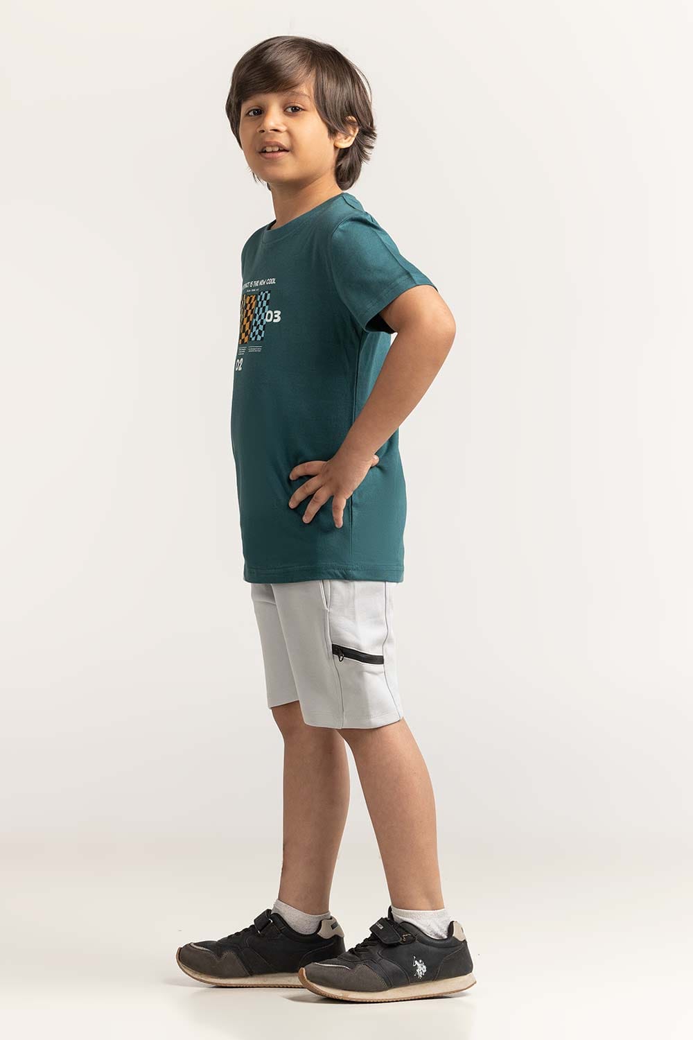 Green Junior Boy Knit Printed Tee JB-TS-SS24-025